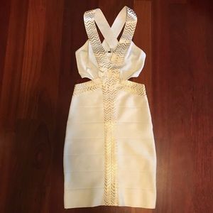 Bebe bodycon bandage dress with cutouts